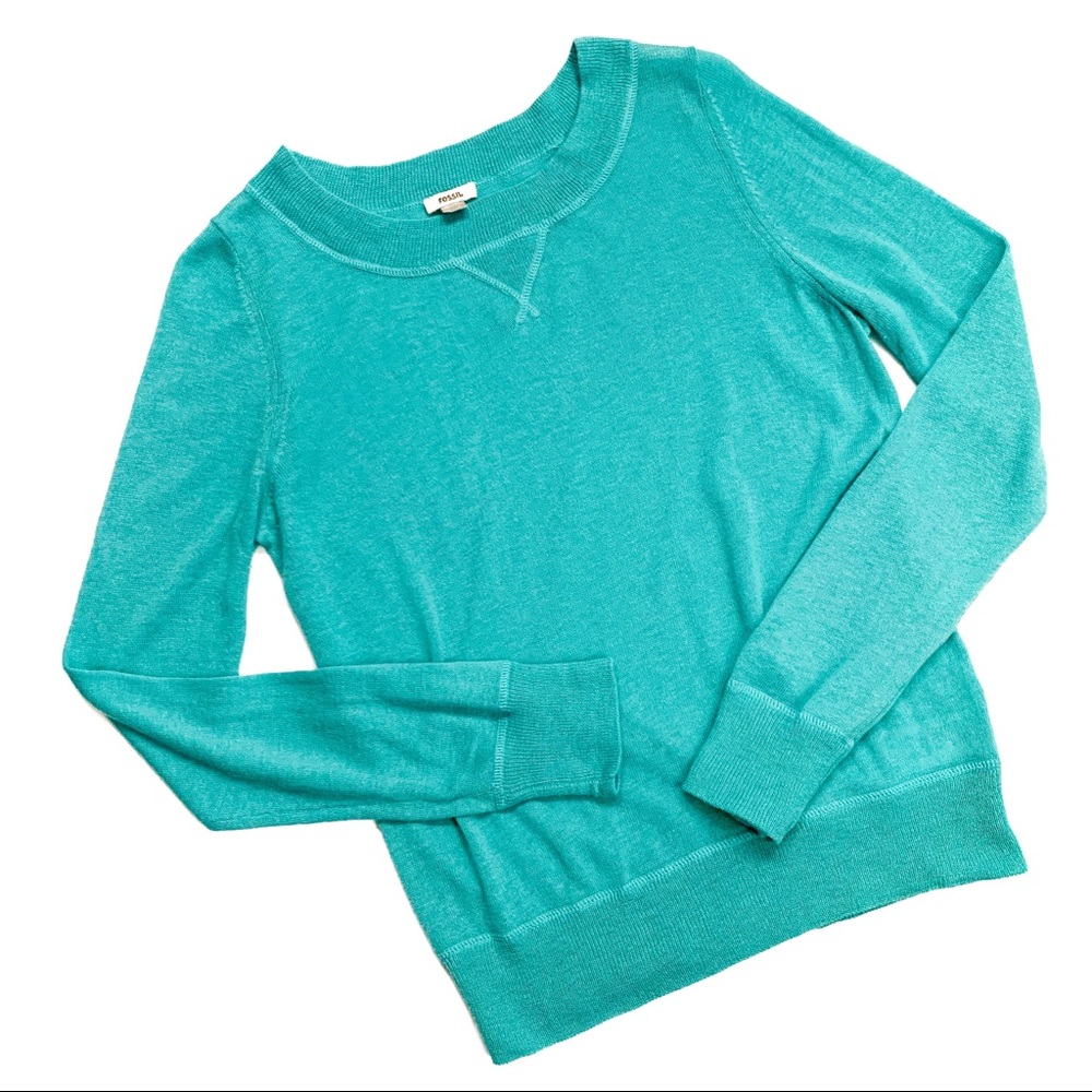 Fossil Blue Green Sweater Size Medium